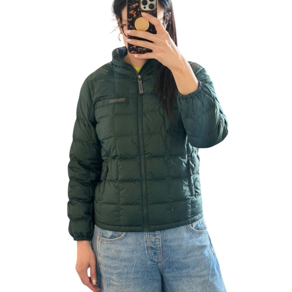 Marmot Quilted Duck Down Insulated Puffer Coat Forest Green Women’s XS/Youth XL - Picture 7 of 7